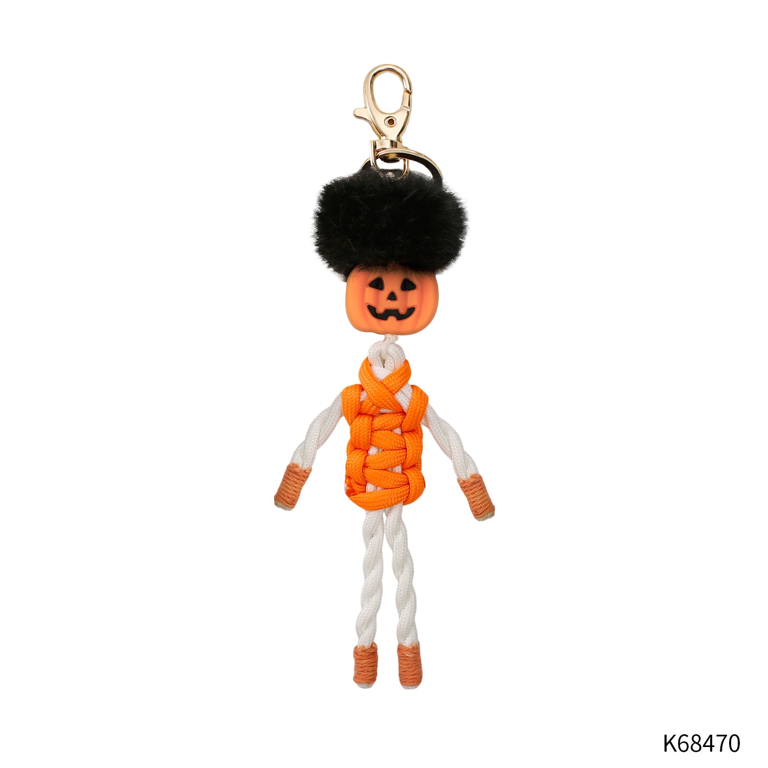 Polyéster tejido de mano al por mayor cuerda luminosa punk halloween llavero personalizado